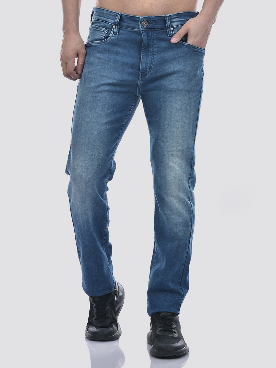 Numero Uno Men Mid-Blue Slim Fit Sustainable Jeans
